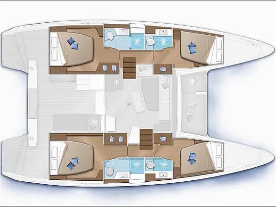 Planul punții pentru Lagoon 42 in Sardinia / Portisco / Cala dei Sardi
