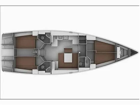 Deck plan of Bavaria 45 Cruiser in Piombino / Salivoli