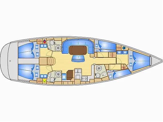 Deck plan of Bavaria 50 in Lefkada / Port of Lefkas