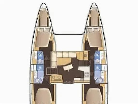 Planul punții pentru Lagoon 42 in Ibiza / Sant Antoni de Portmany Port