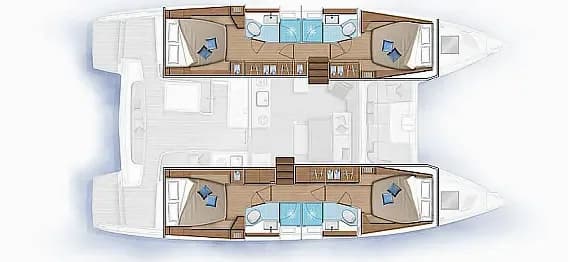 Planul punții pentru Lagoon 46 in Mallorca / Palma de Mallorca / Marina Naviera Balear
