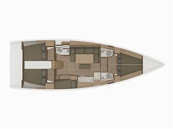 Deck plan of Dufour 460 Grand Large in Sardinia / Portisco / Marina di Portisco