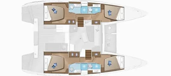 Planul punții pentru Lagoon 42 in Eden Island / Mahe, Victoria / Eden Island Marina