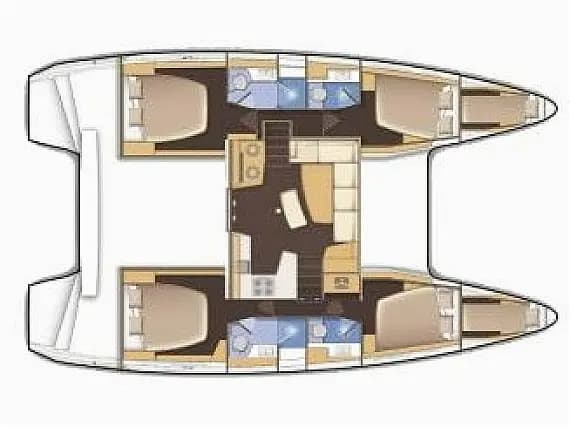 Planul punții pentru Lagoon 42 in Primošten / Marina Kremik
