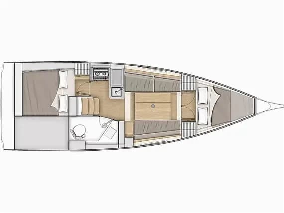 Deck plan of Oceanis 30.1 in Marmaris / Albatros Marina