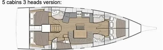 Deck plan of Oceanis 46.1 in Athens / Alimos Marina