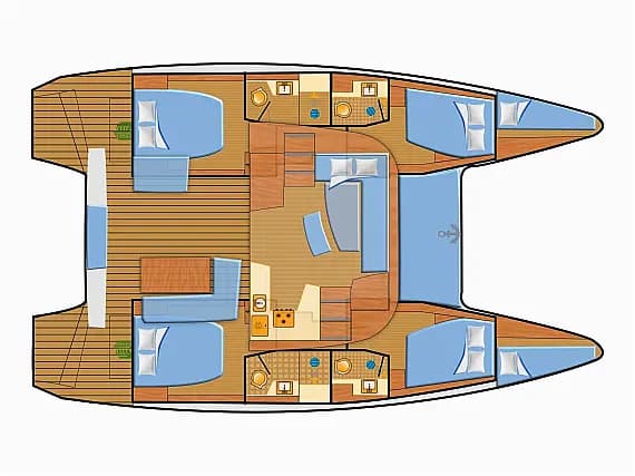 Planul punții pentru Lagoon 42 in Mallorca / Can Pastilla / Club Maritimo San Antonio De La Playa