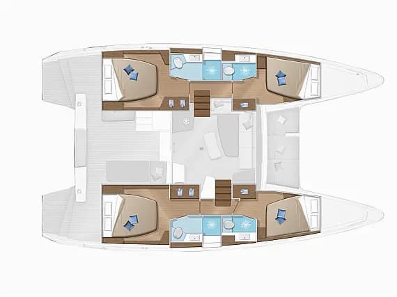 Planul punții pentru Lagoon 42 in Split / Port of Split / West Harbour