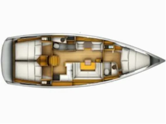 Deck plan of Sun Odyssey 419 in Palamós / Club Nàutic Costa Brava