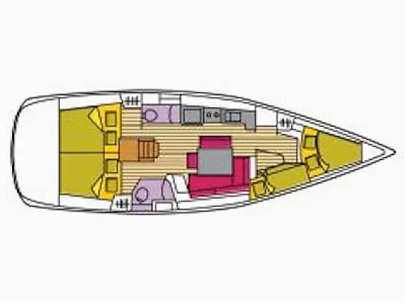 Deck plan of Oceanis 43 in Grenada / St. George's / Grenada Yacht Club