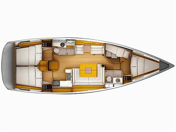 Deck plan of Sun Odyssey 449 in Agropoli