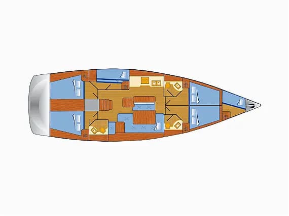 Deck plan of Oceanis 50 in Rogoznica / Marina Frapa