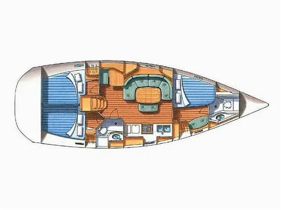 Deck plan of Oceanis 393 in Kavala