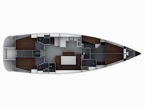 Deck plan of Bavaria Cruiser 50 in Sukošan / D-Marin Dalmacija Marina