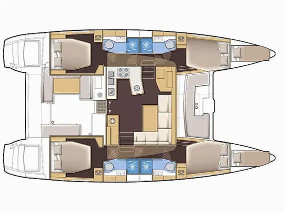 Planul punții pentru Lagoon 450 Fly in Kaštel Gomilica / Marina Kaštela
