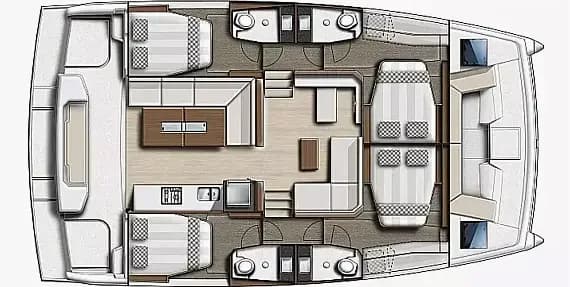 Deck plan of Bali Catspace in Lefkada / D-Marin Marina Lefkas
