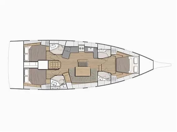 Deck plan of Oceanis 46.1 in Salerno / Marina d'Arechi