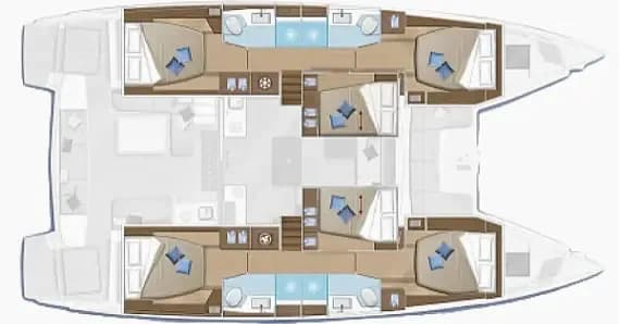 Planul punții pentru Lagoon 50 in Athens / Alimos Marina