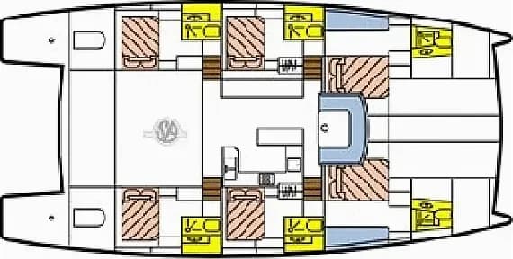 Deck plan of Catlante 600 in Eden Island / Mahe, Victoria / Eden Island Marina