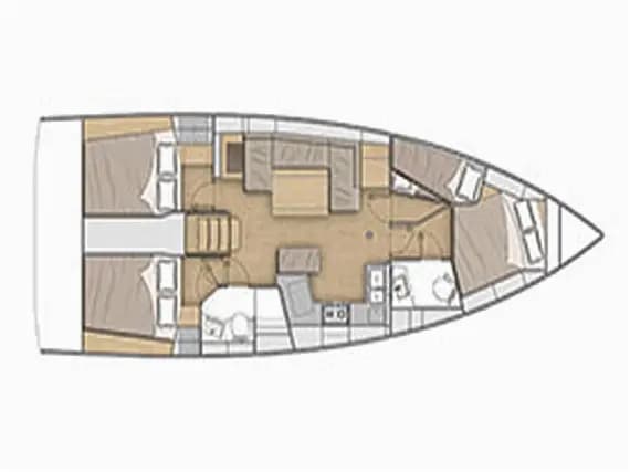 Deck plan of Oceanis 40.1 in Palairos / Marina Paleros