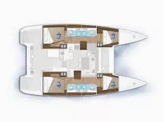 Planul punții pentru Lagoon 40 in Sardinia / Portisco / Cala dei Sardi