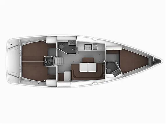 Deck plan of Bavaria Cruiser 41 in Lemmer