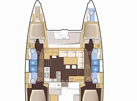 Planul punții pentru Lagoon 450 Fly in Kos / Marina Kos