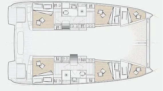 Planul punții pentru Excess 11 in Fethiye / Ece Marina