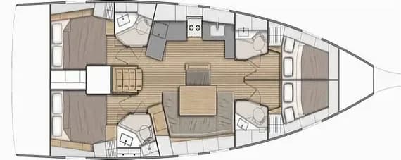 Deck plan of Oceanis 46.1 in Skiathos