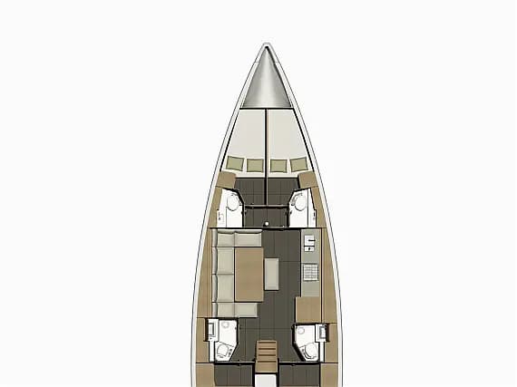 Deck plan of Dufour 460 Grand Large in Athens / Alimos Marina
