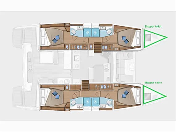 План на палубата на Lagoon 46 in Kaštel Gomilica / Marina Kaštela
