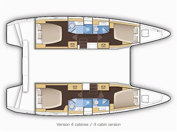 Planul punții pentru Lagoon 42 in Göcek Mucev Marina