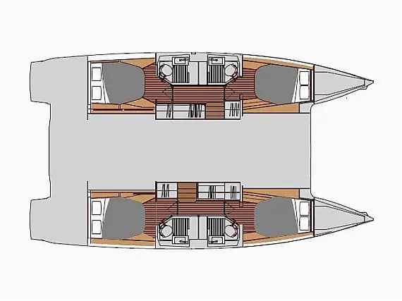 План на палубата на Astréa 42 in Zadar / Marina Zadar