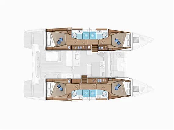 Deck plan of Lagoon 46 in Cienfuegos / Marlin Marina Cienfuegos
