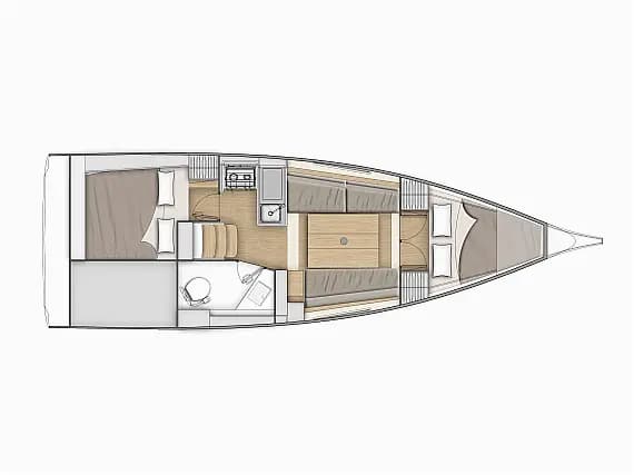 Deck plan of Oceanis 30.1 in Sardinia / Portisco / Cala dei Sardi