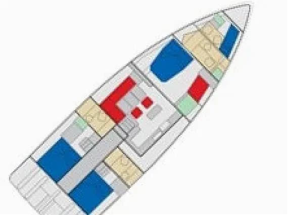 Deck plan of Jeanneau 55 in Salerno