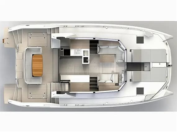 Leopard 46PC in Tortola / Road Town / Wickhams Cay II Marina 的甲板布局图
