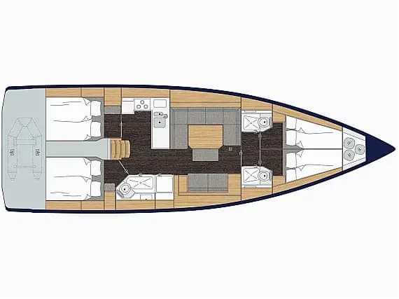 Deck plan of Bavaria C45 in Volos / Port of Volos