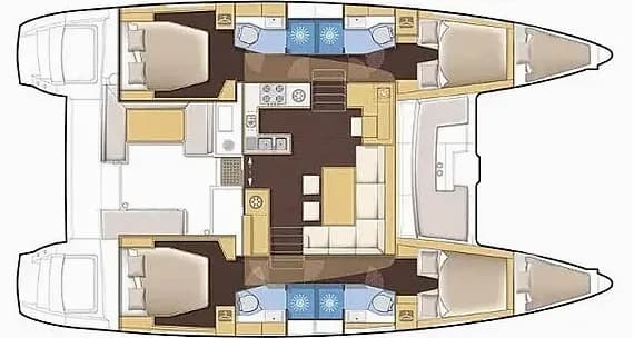 Planul punții pentru Lagoon 410 S2 in Fethiye / Yacht Club Mai