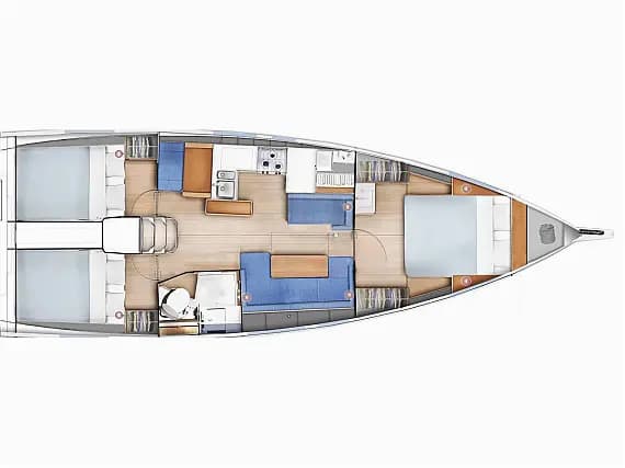 תוכנית הסיפון של Sun Odyssey 410 in Arzon / Port du Crouesty