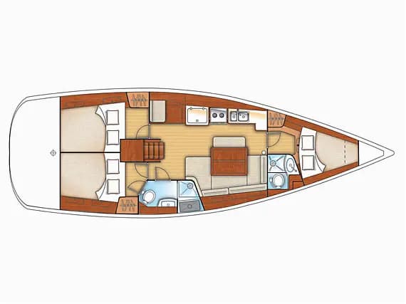 Deck plan of Oceanis 40 in Volos / Port of Volos