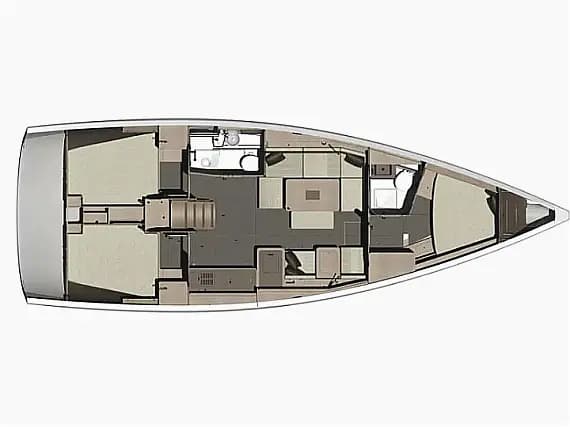 Deck plan of Dufour 412 Grand large in Corfu / Gouvia / D-Marin Marina Gouvia