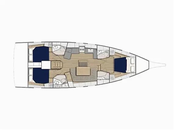 Deck plan of Oceanis 46.1 in Tortola / Road Town / Wickhams Cay II Marina