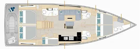 Deck plan of Hanse 510 in Fethiye / Lykia Yacht Club