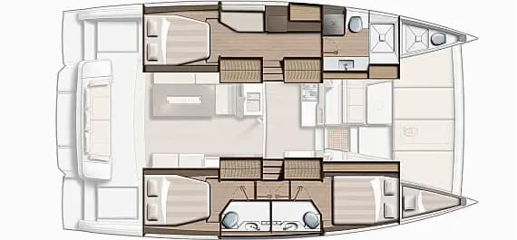 Bali 4.2 in Fethiye / Yacht Club Mai 的甲板布局图