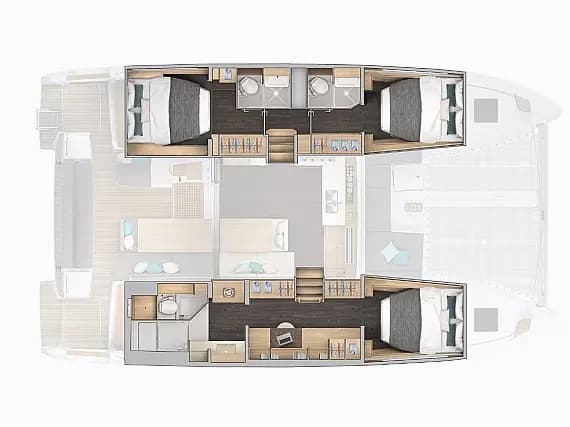Planul punții pentru Lagoon 43 in Sukošan / D-Marin Dalmacija Marina