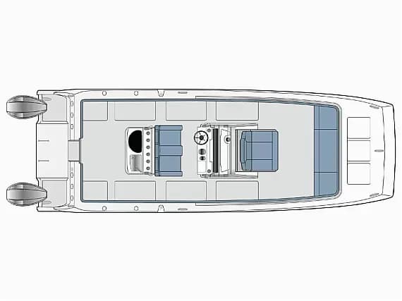Deck plan of Aquila 28 in Sardinia / Cannigione