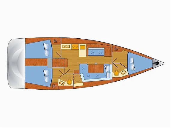 Deck plan of Oceanis 41.1 in Primošten / Marina Kremik