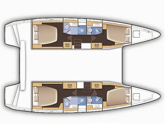 Deck plan of Lagoon 42 in Rogoznica / Marina Frapa