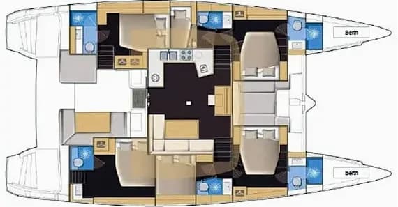 Planul punții pentru Lagoon 52F in Lavrion / Olympic Marina